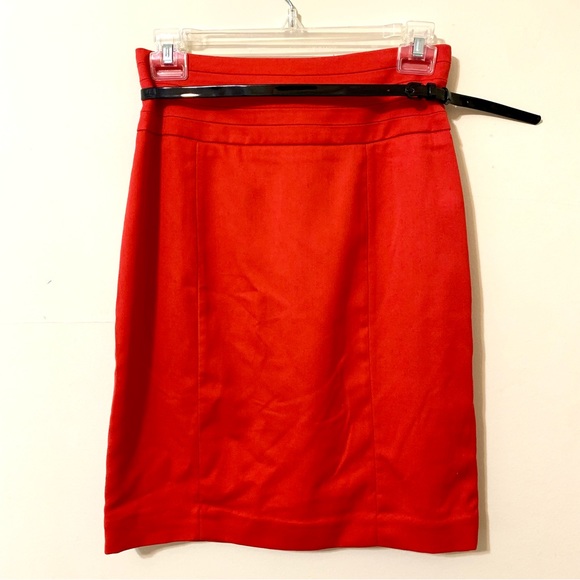 H&M Belted Skirt - Red - Size 6 - Picture 2 of 10